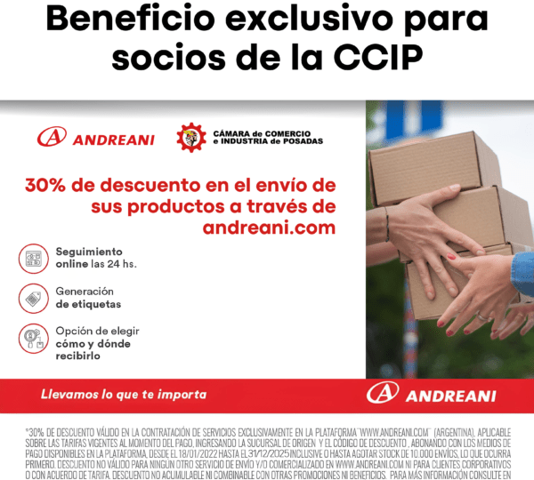 Optimiza tus envíos con Andreani: Beneficio exclusivo para socios de la CCIP