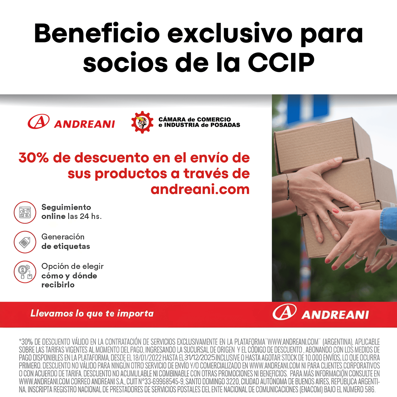 Optimiza tus envíos con Andreani: Beneficio exclusivo para socios de la CCIP