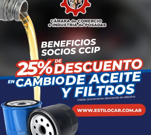 Descuento exclusivo para socios de la CCIP: Cambio de aceite y filtros