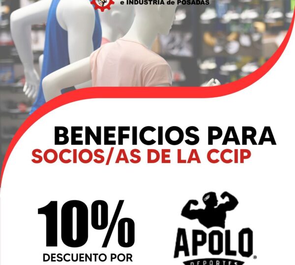 BENEFICIOS EN APOLO DEPORTES PARA SOCIOS/AS DE LA CCIP