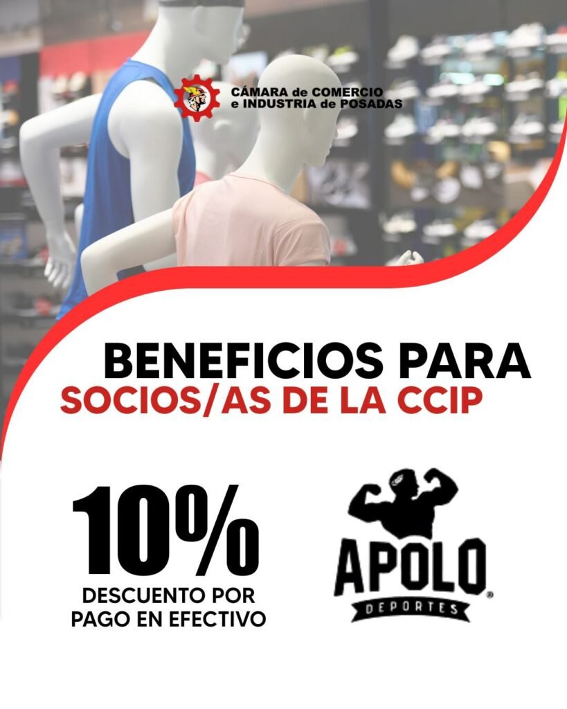BENEFICIOS EN APOLO DEPORTES PARA SOCIOS/AS DE LA CCIP