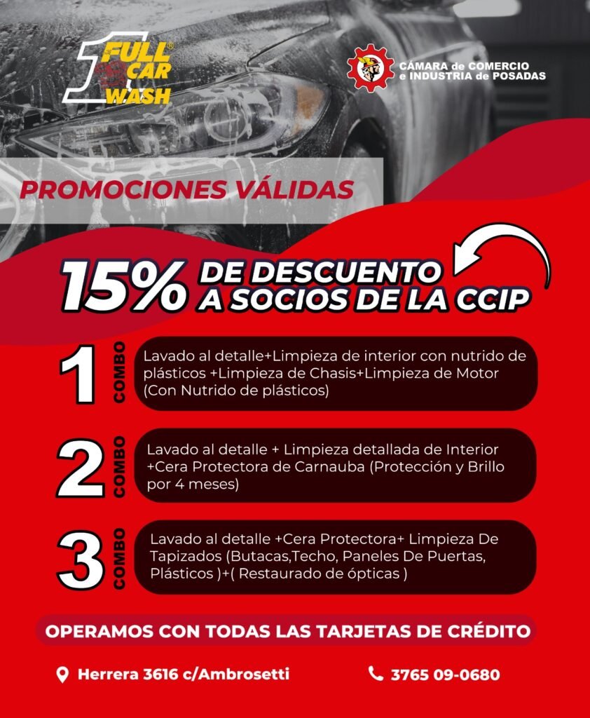 Full Car Wash te da un 15% OFF por ser socio de la CCIP