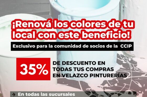 Presentamos un nuevo convenio con descuentos exclusivos para nuestro socio Familia Velazco Pinturerías