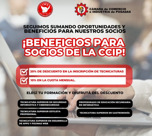 ISES – Descuentos exclusivos en Tecnicaturas para socios de la CCIP