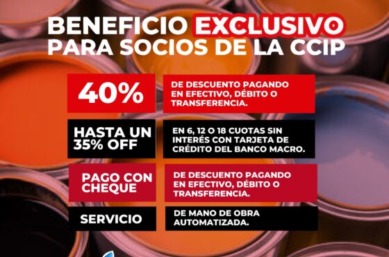 PM Pinturería: Beneficios exclusivos para socios de la CCIP
