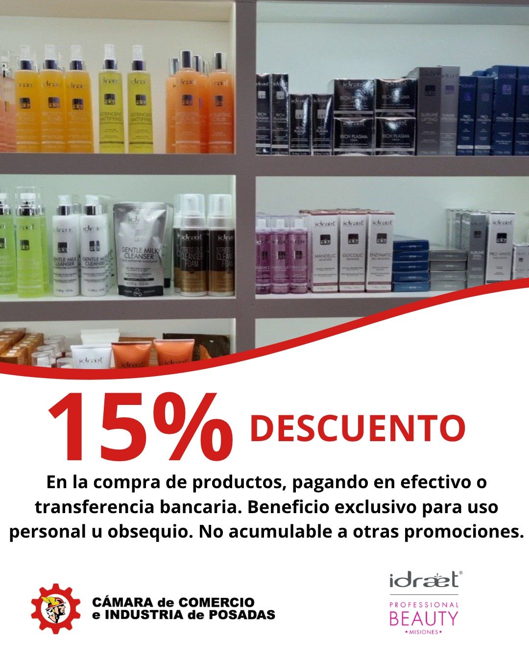 Aprovechá un 15% OFF en productos Idraet Beauty
