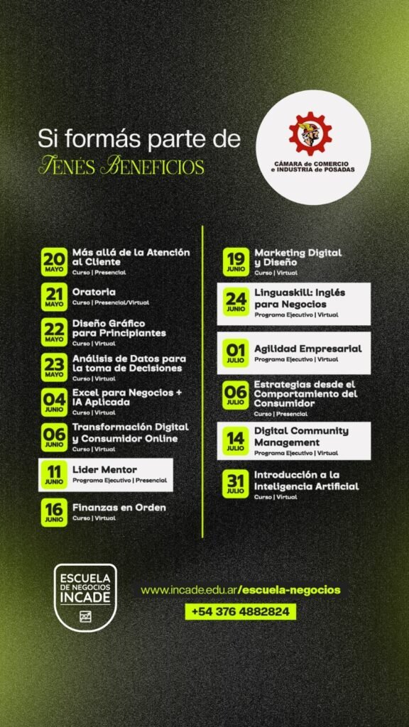 INCADE con descuentos exclusivos en cursos y programas ejecutivos